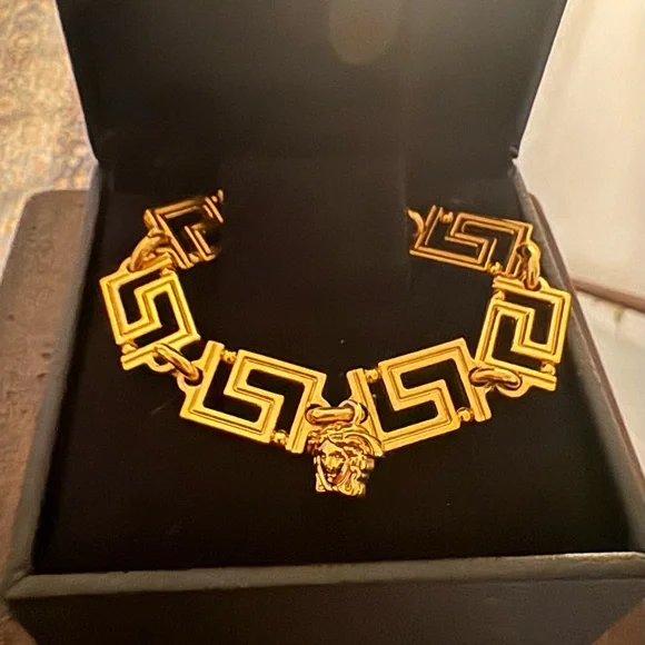 Versace Gold Greca Warm Gold Bracelet Authentic w/ proof